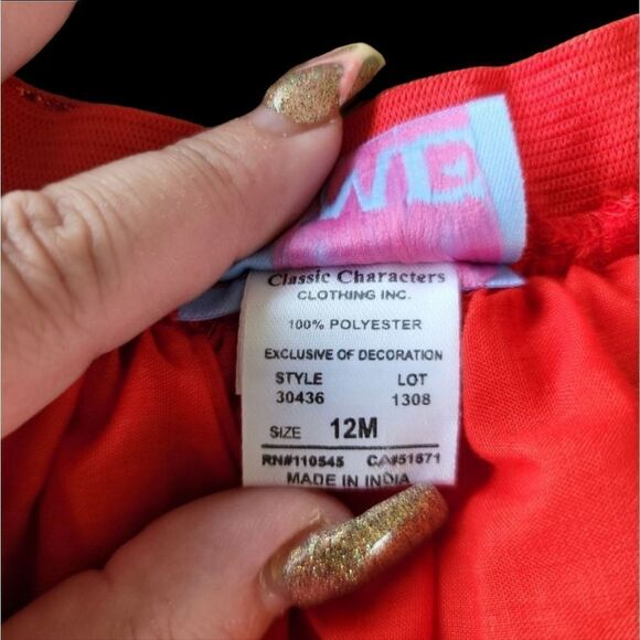 Valentines Day Red Heart Little Giel's Skirt Size 12 Months by Love Being Me - Picture 4 of 7